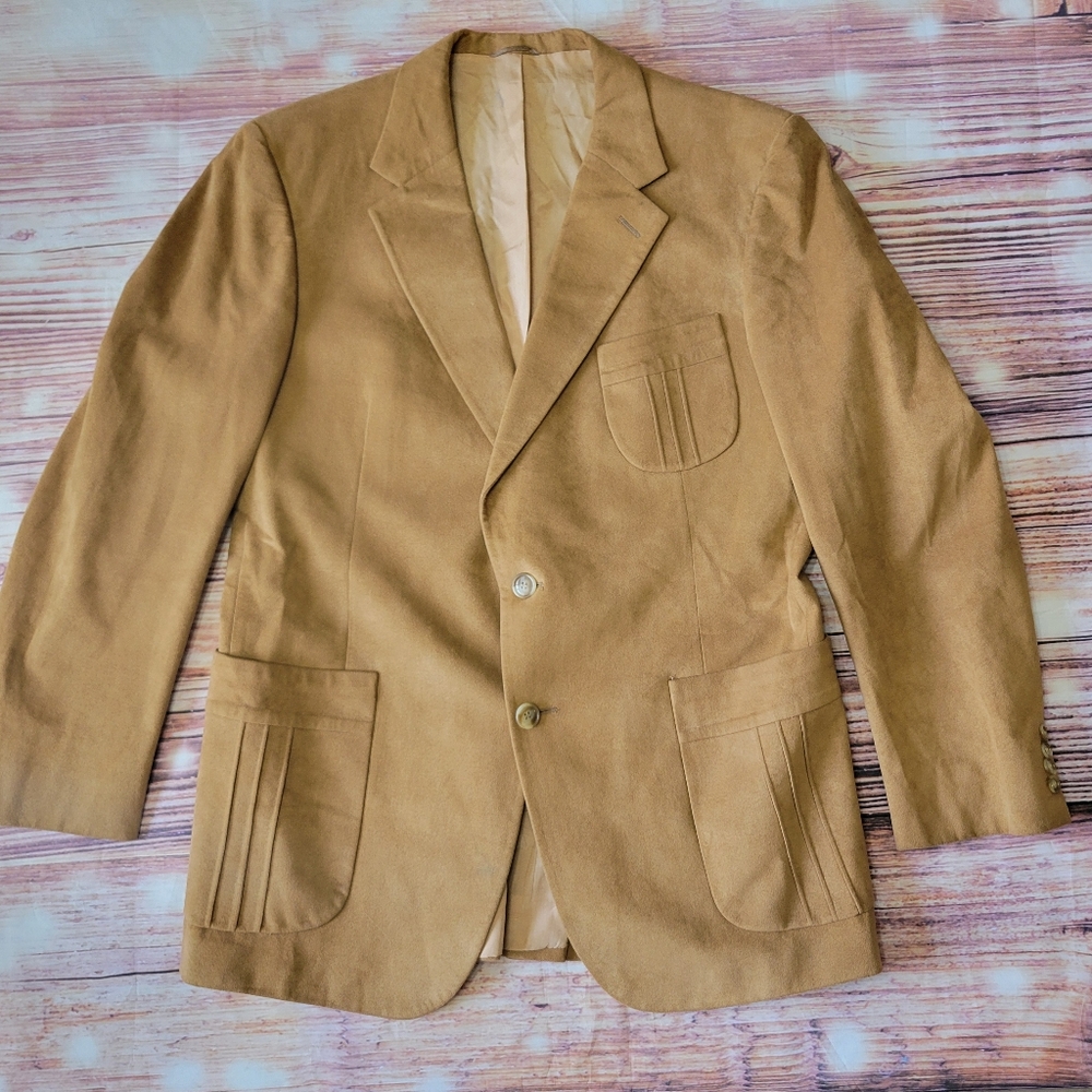 Men's Tan Blazer Jacket - Classic Single-Breasted